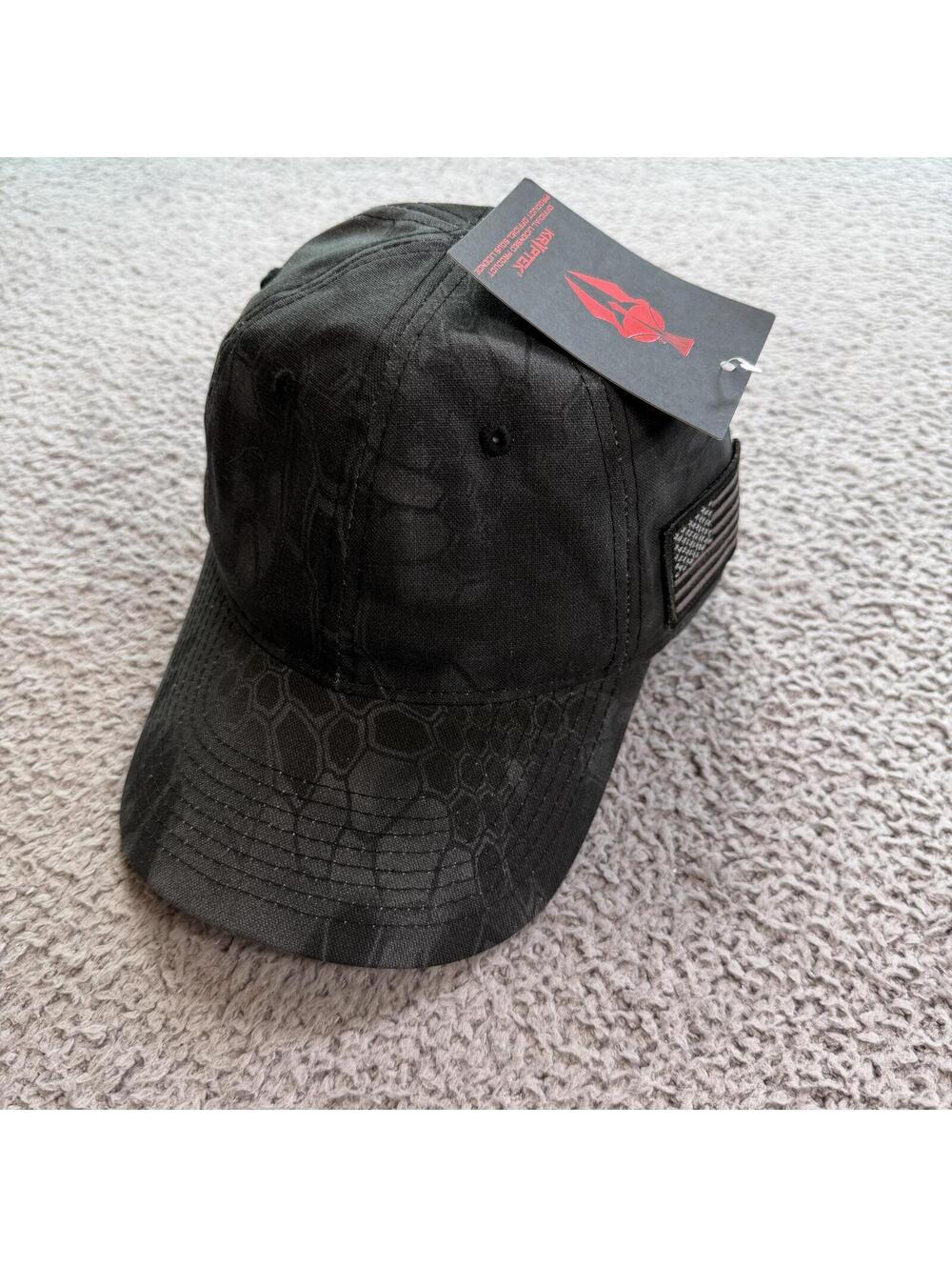 Kryptek Typhon Black Camo Tactical Outdoor Cap Adjustable Strapback Hunting Hat
